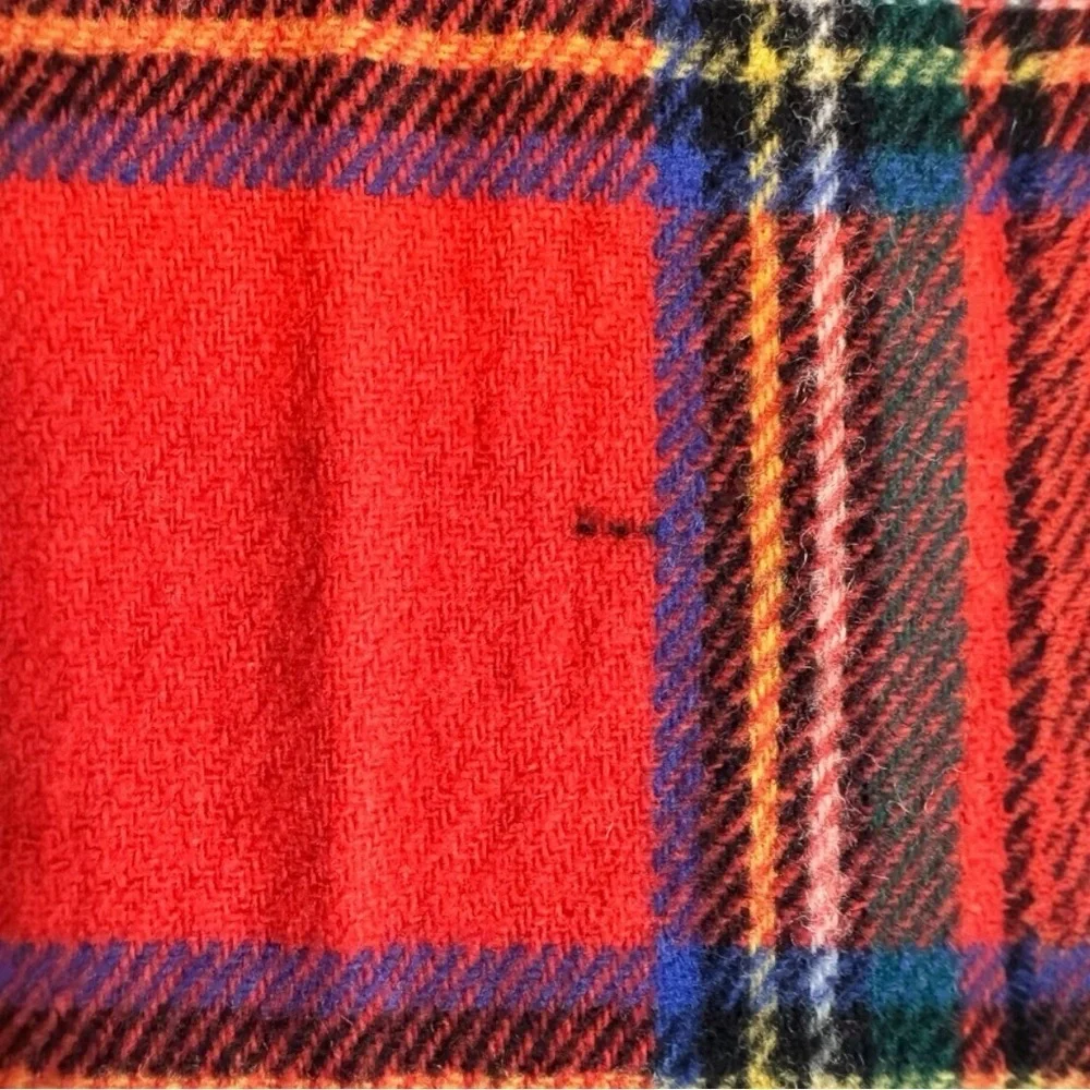 VINTAGE Youth Park Red Tartan Plaid Scarf